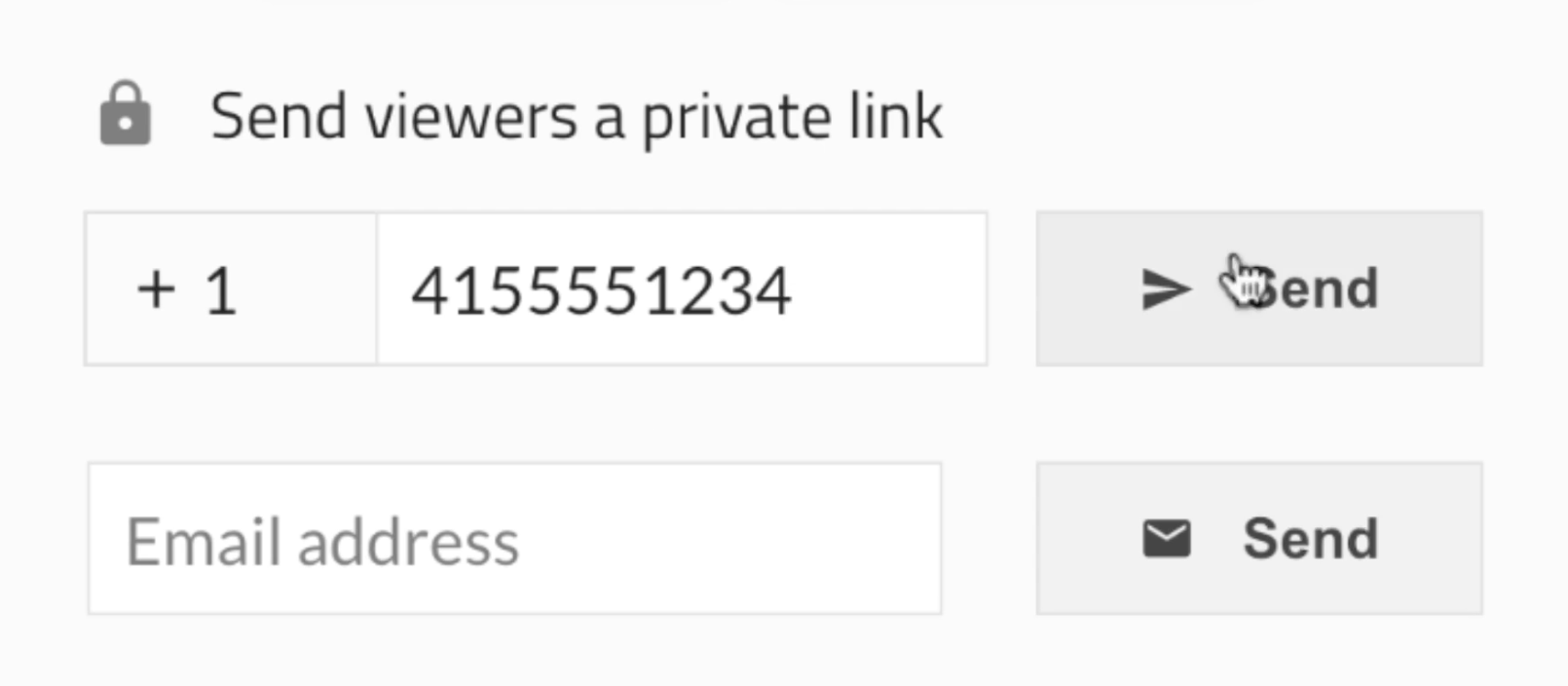 Enter Number for SMS, Click Send