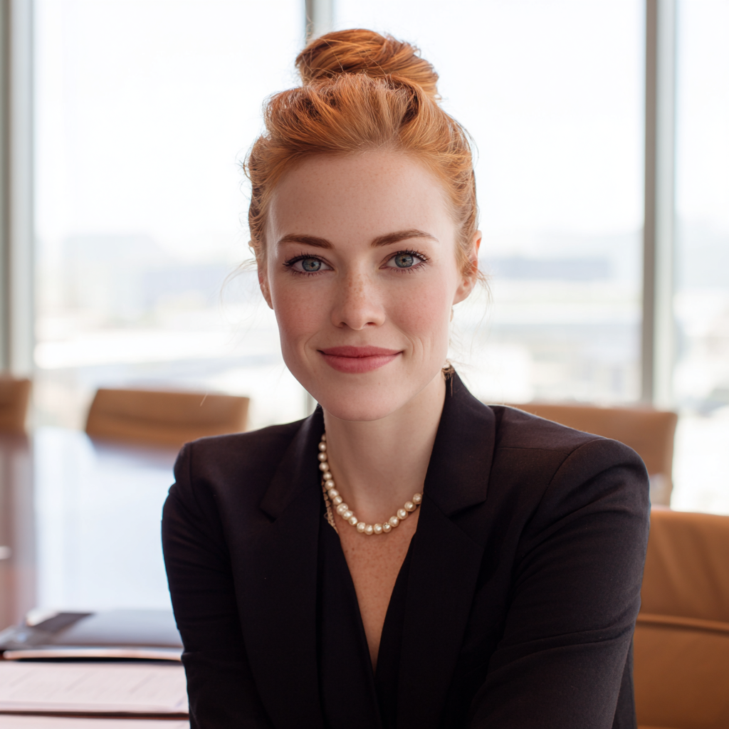 AI-generated photo of the fictional persona Emily Thompson who is an imagined Commercial Insurance Broker