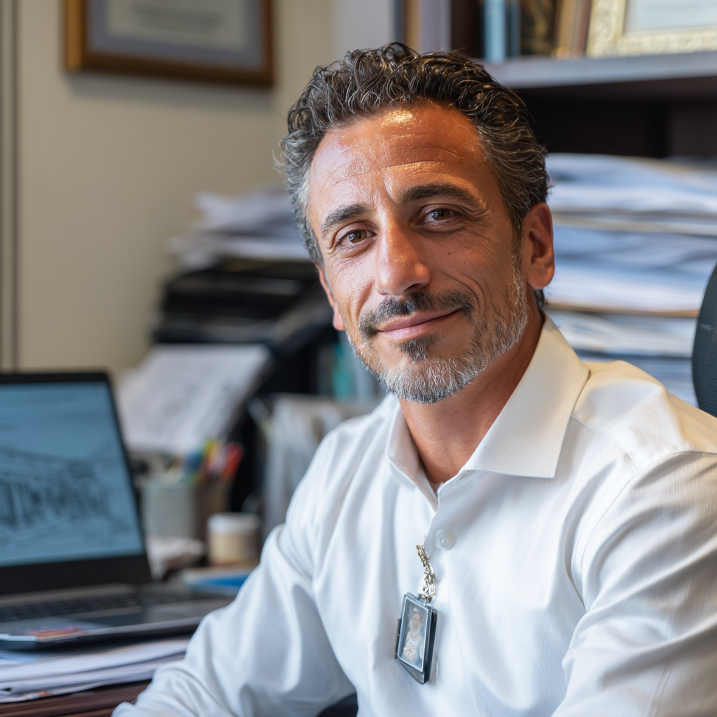 AI-generated photo of the fictional persona Tony Ricci who is an imagined insurance claims adjuster